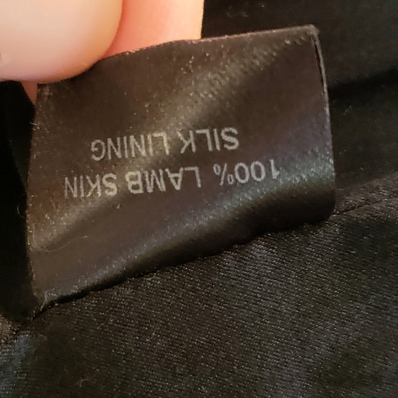 Bess Lamb Skin Black Studd Zipper Jacket - Picture 8 of 8